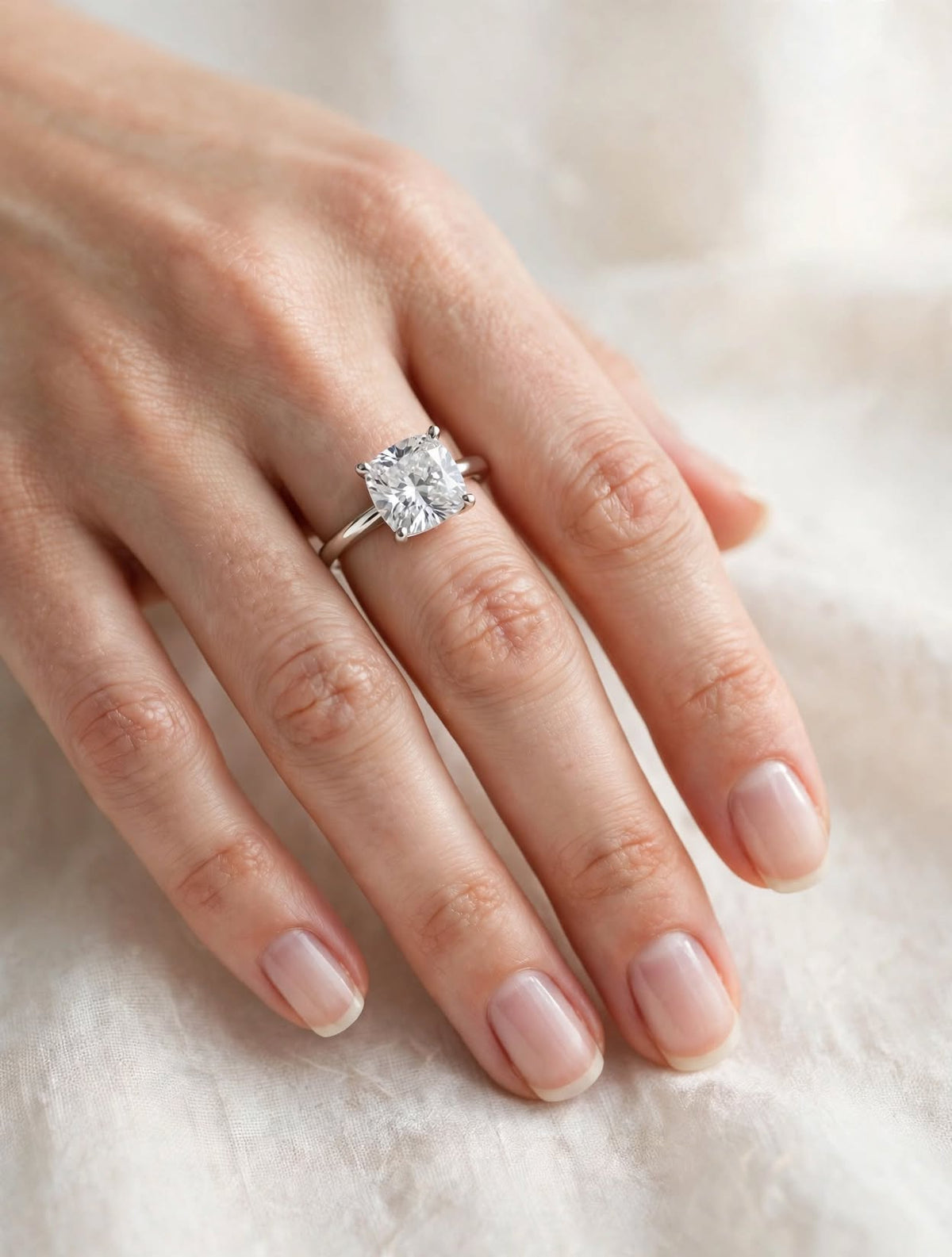 Anello solitario in argento 925‰ 4 punti