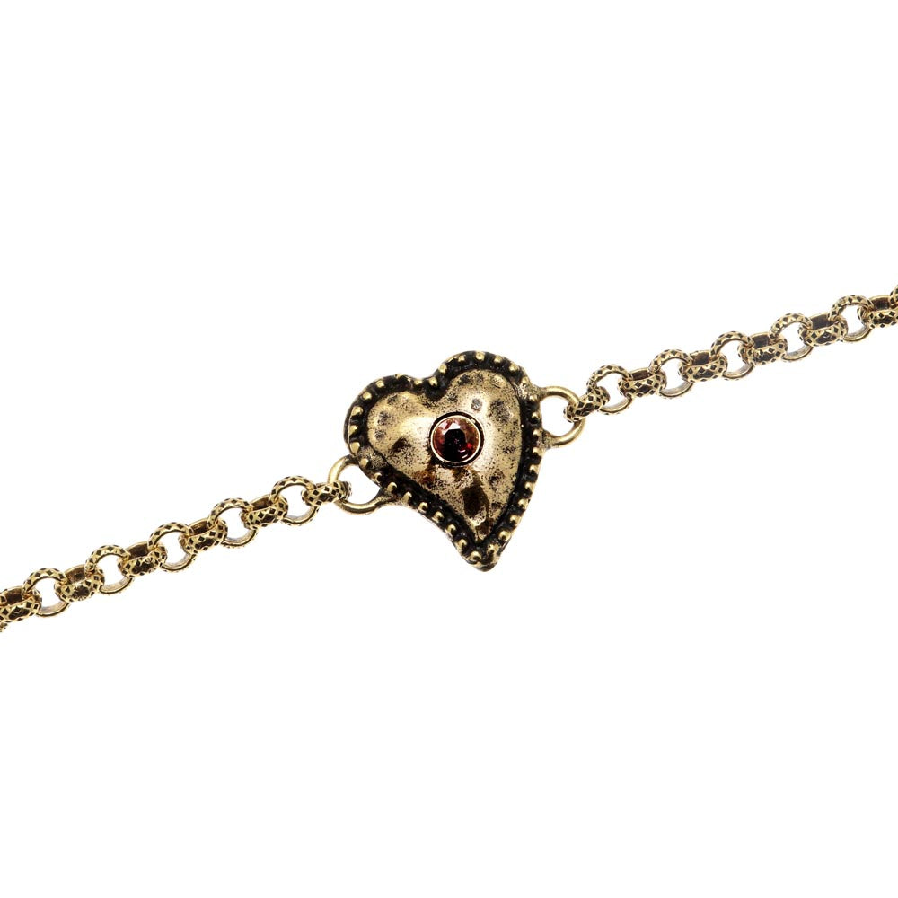 Bracciale cuore Alcozer con granato.