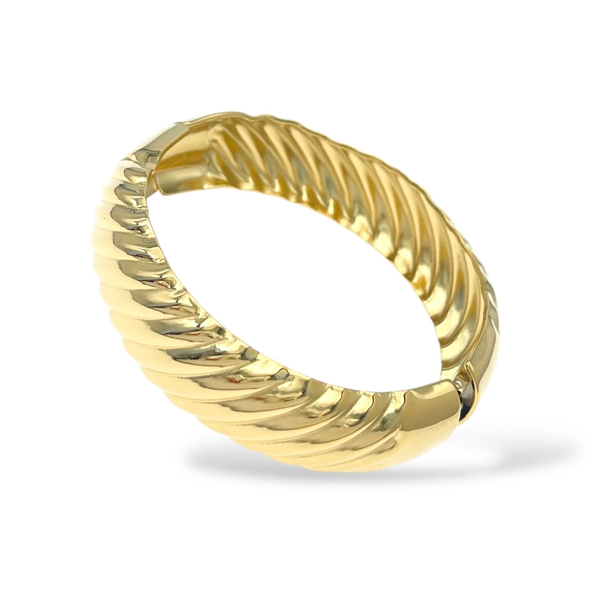 Bracciale donna rigido tortiglione apribile in acciaio inossidabile