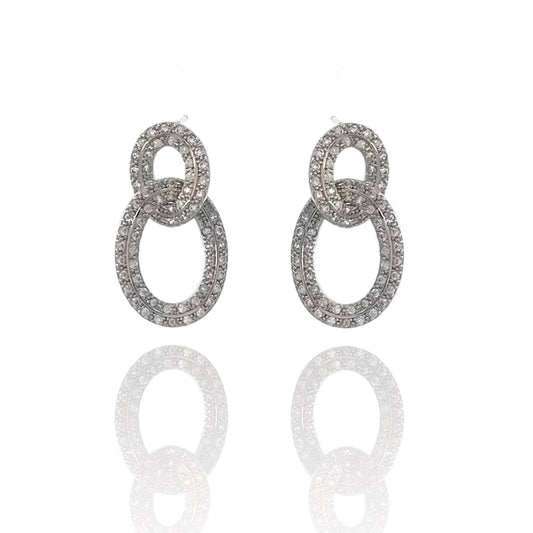 Orecchini Elite in ottone dorato con zirconi anallergico