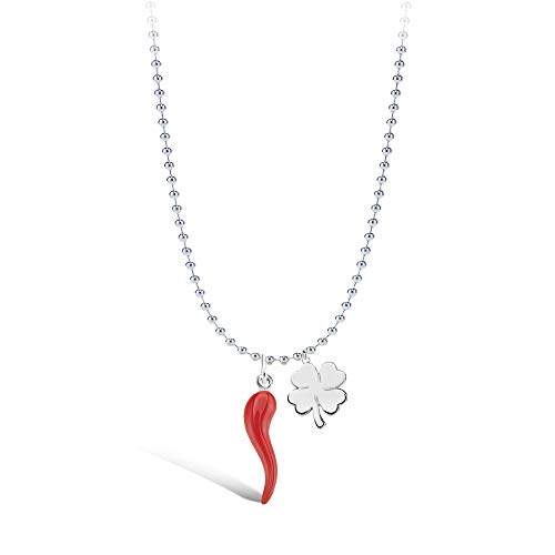 Collana della fortuna cornetto quadrifoglio