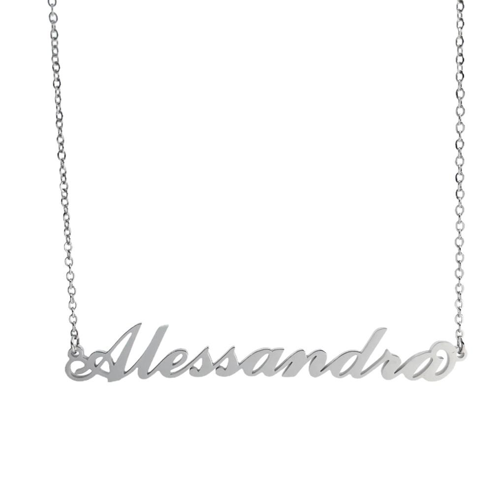 Collana in acciaio con il nome A-G