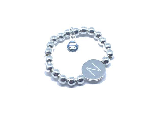 anello argento lettera iniziale n