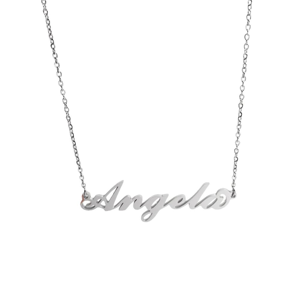 Collana in acciaio con il nome A-G