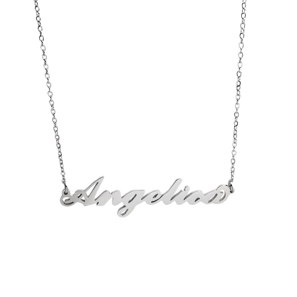 Collana in acciaio con il nome A-G