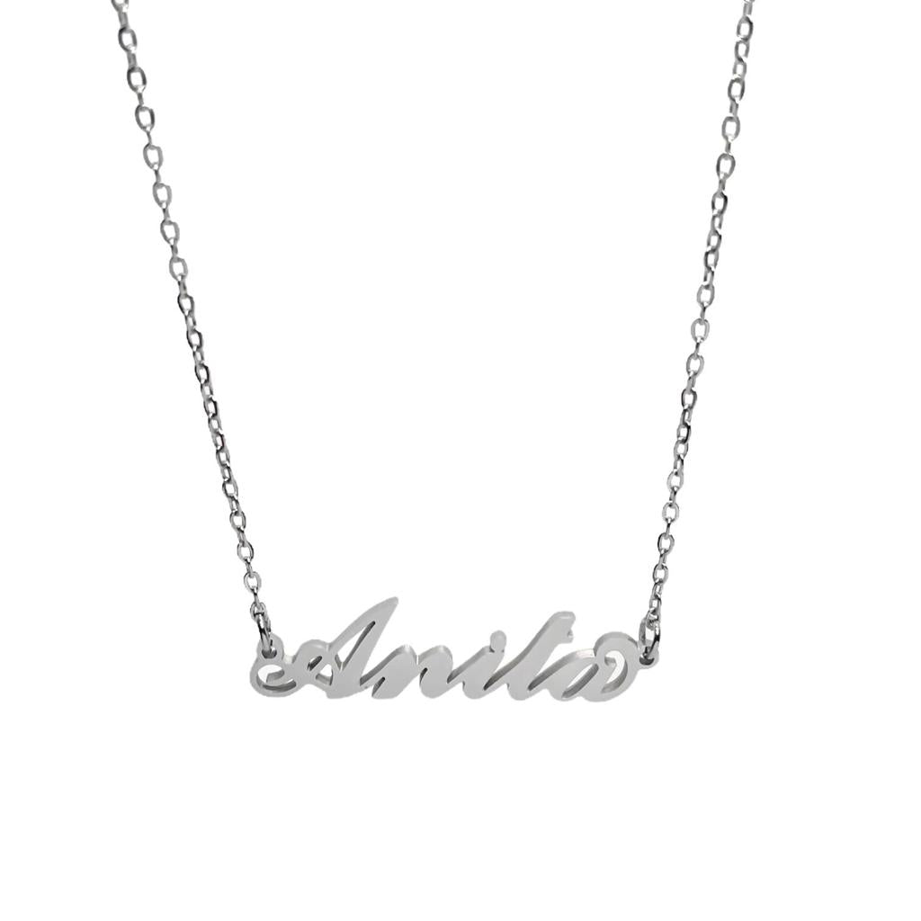 Collana in acciaio con il nome A-G