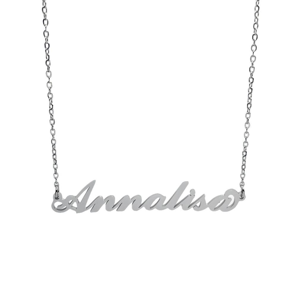 Collana in acciaio con il nome A-G