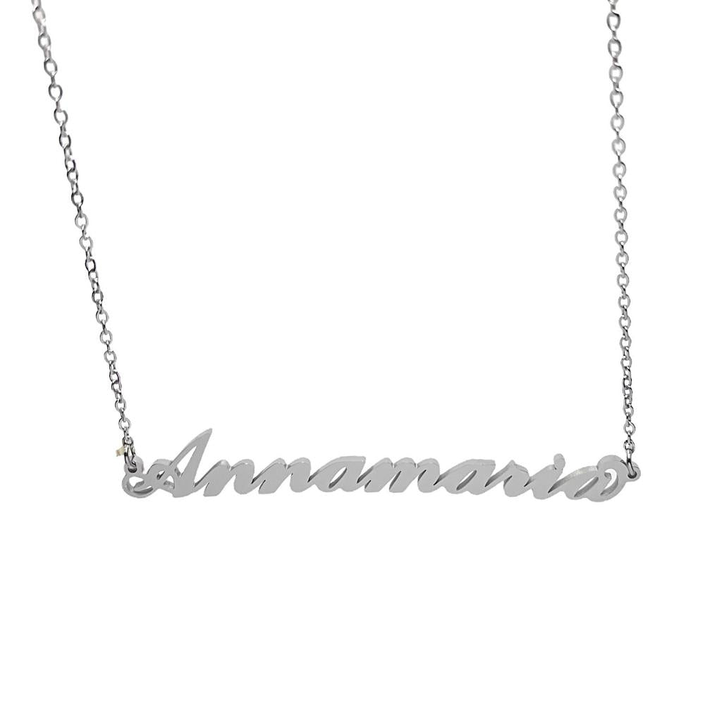 Collana in acciaio con il nome A-G