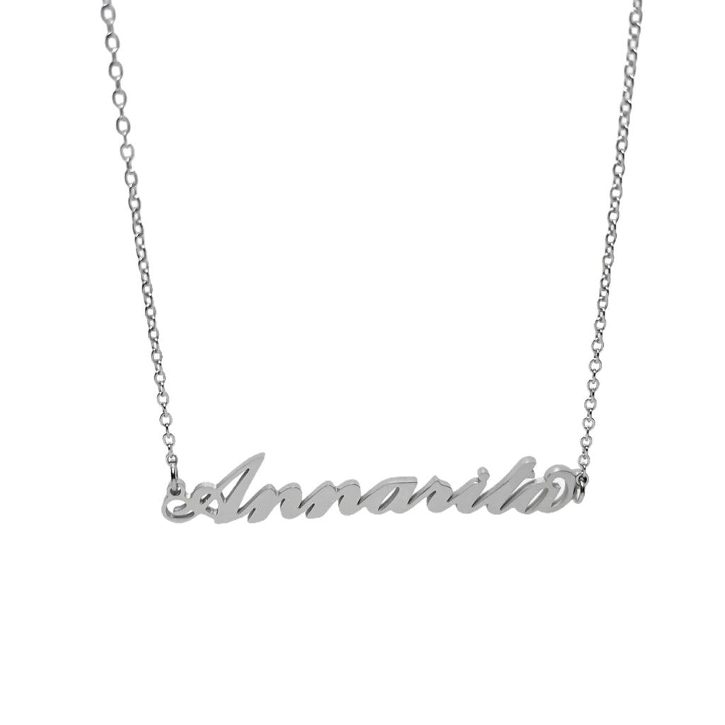 Collana in acciaio con il nome A-G