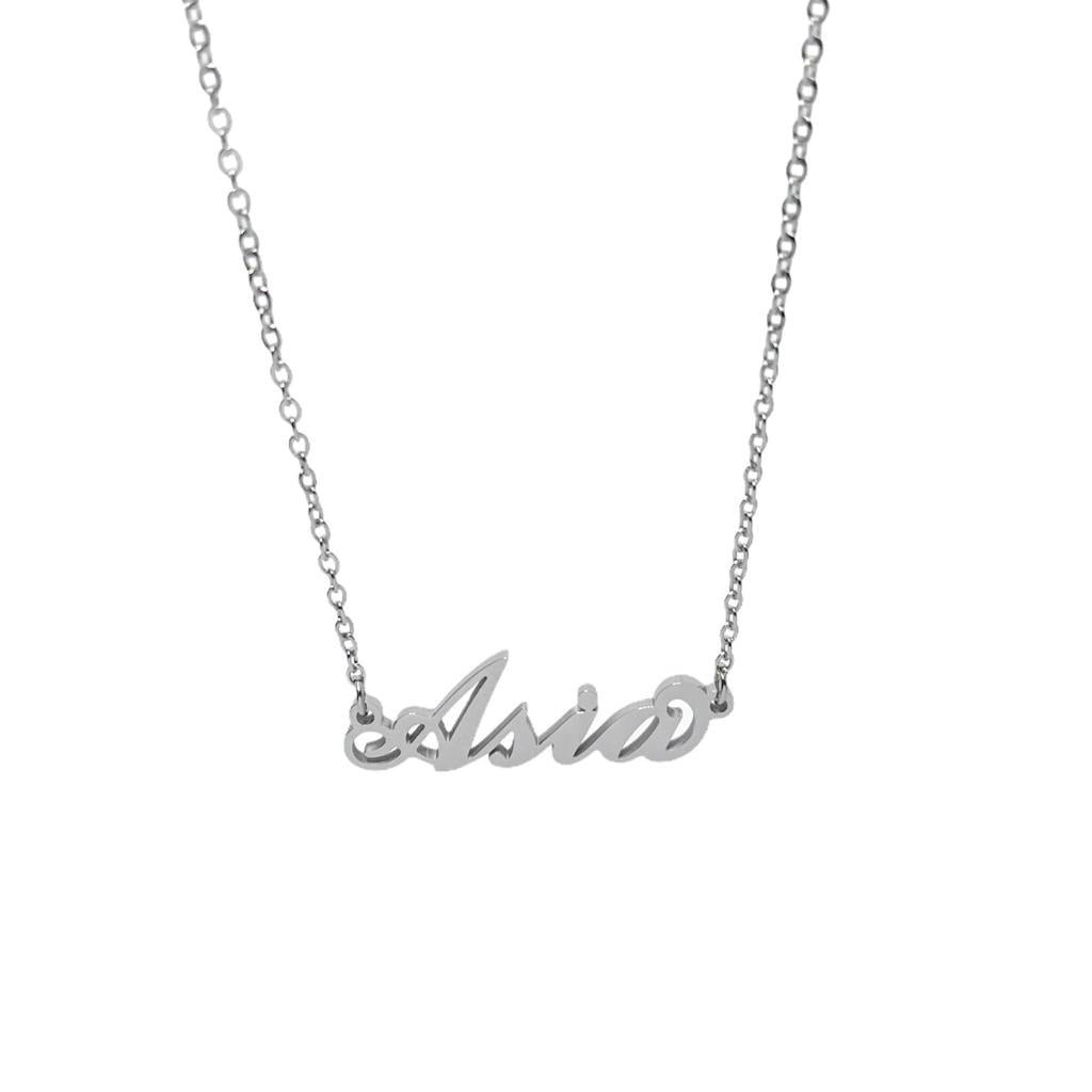 Collana in acciaio con il nome A-G