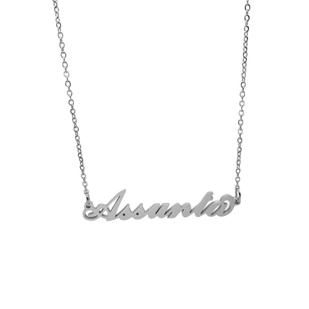 Collana in acciaio con il nome A-G