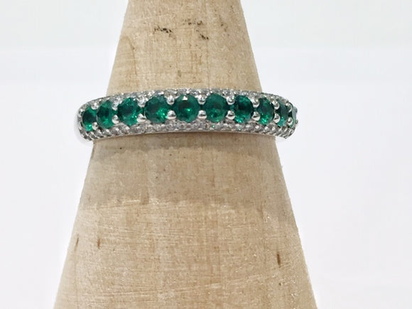  anello riviera veretta argento pietra verde smeraldo