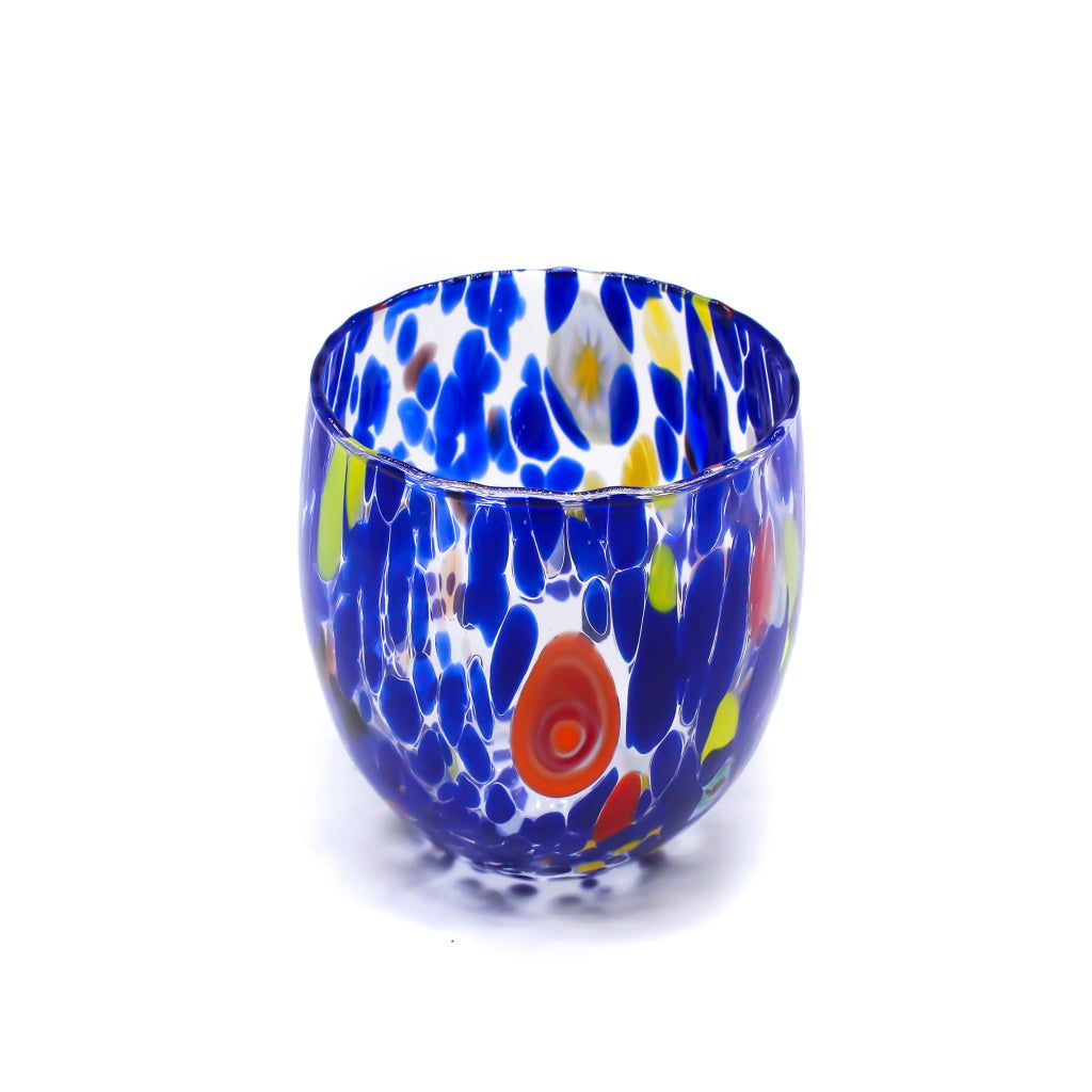 Bicchieri con murrina in vetro di Murano