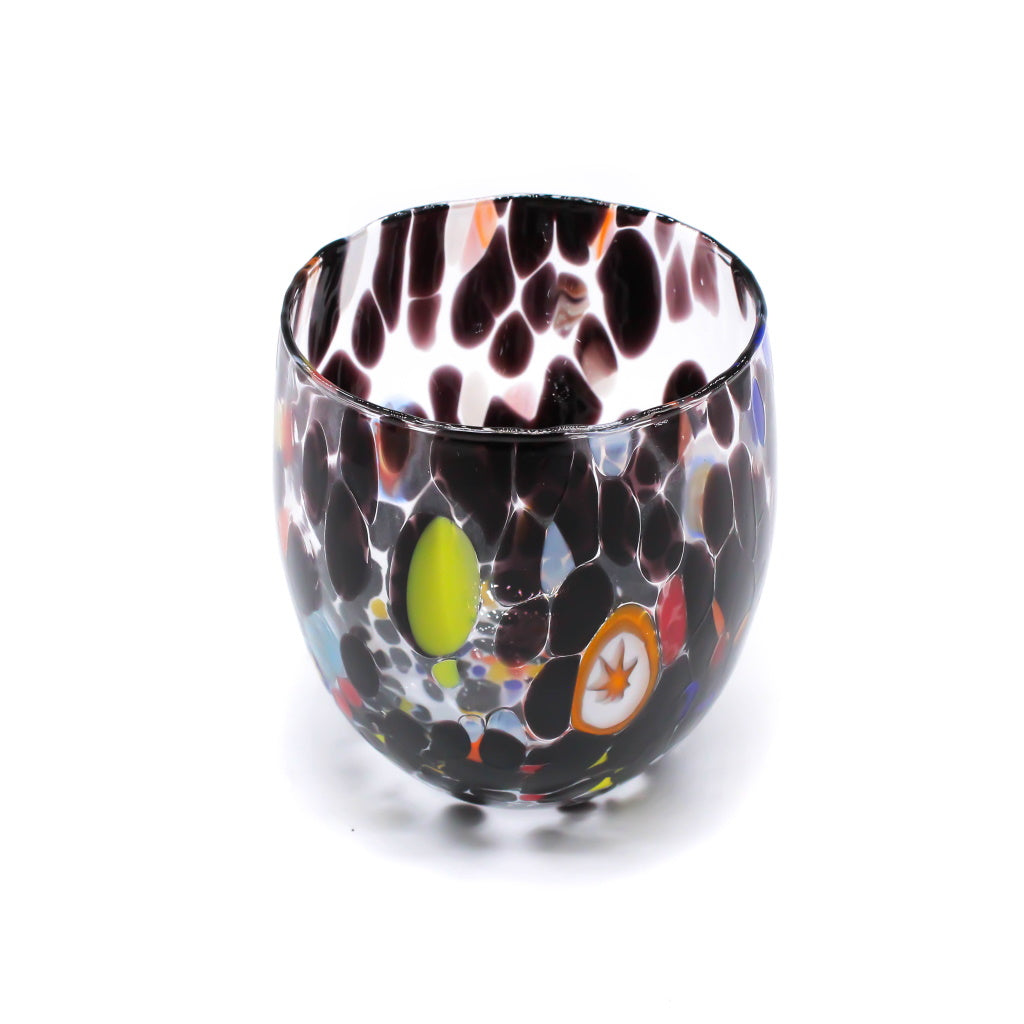 Bicchieri con murrina in vetro di Murano