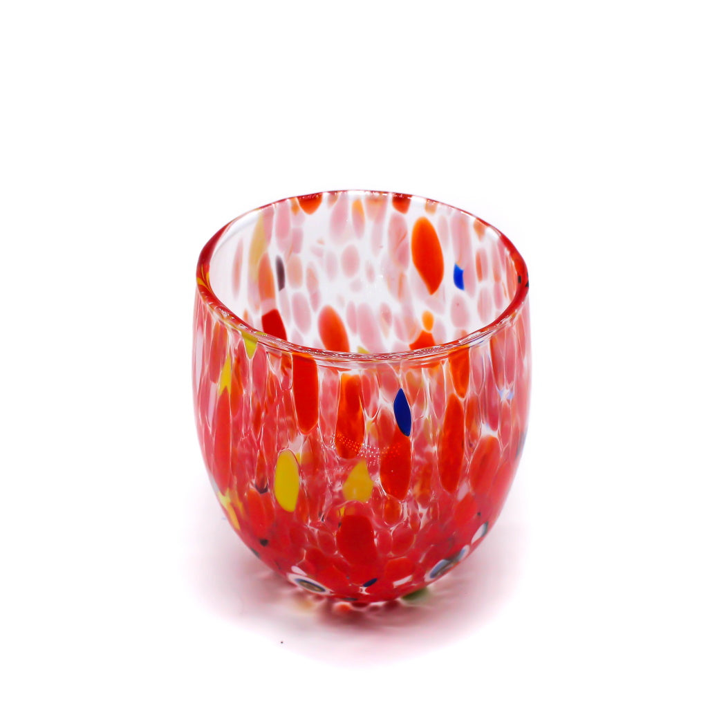 Bicchieri con murrina in vetro di Murano
