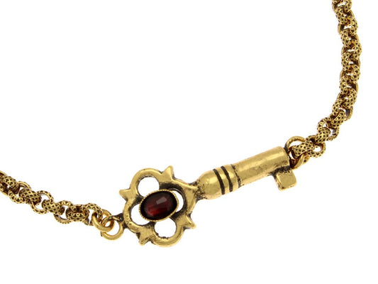 Alcozer Bracciale piccola chiave magica in ottone placcato oro