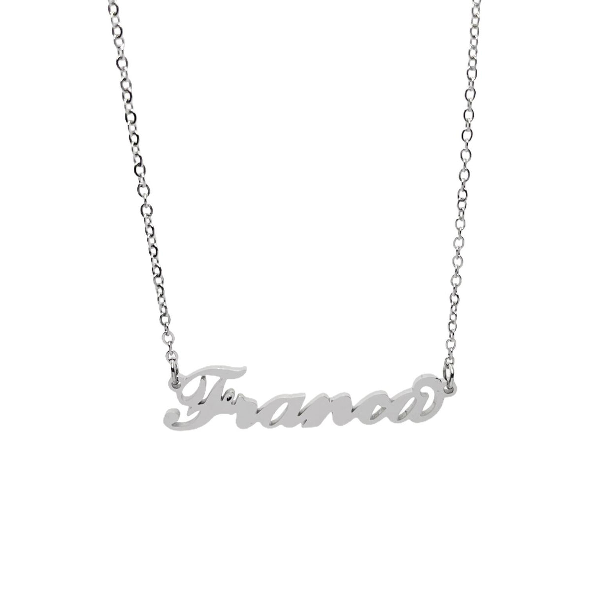 Collana in acciaio con il nome A-G