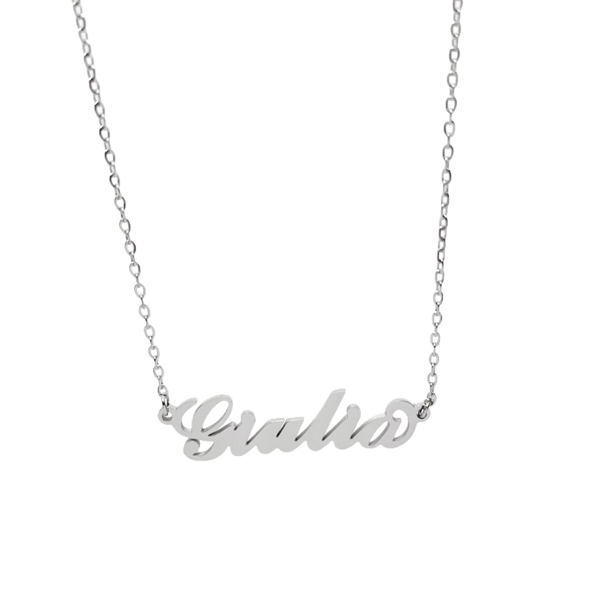 Collana in acciaio con il nome A-G