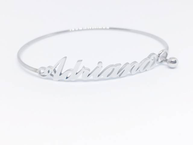 Bracciale rigido con nome Adriana in acciaio inossidabile anallergico
