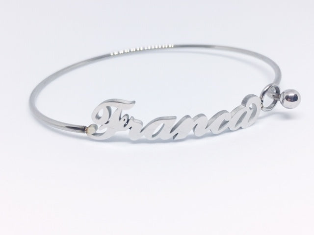 Bracciale rigido con nome Franca in acciaio inossidabile anallergico