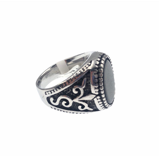 anello uomo onice nero