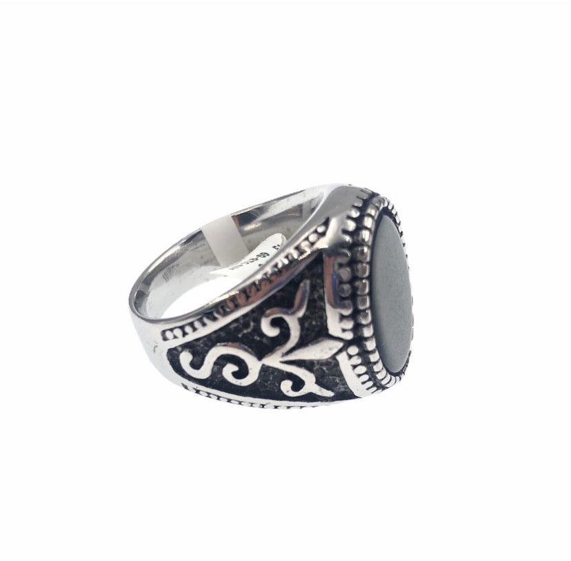 anello uomo onice nero