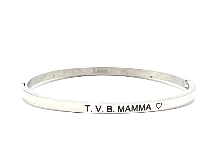 Bracciale braccialetto con scritta frase in acciaio argento e dintorni