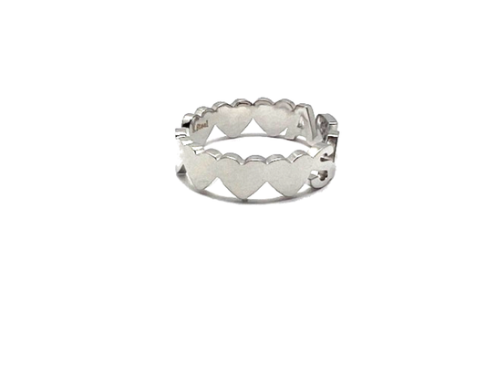 anello in acciaio con il nome sara