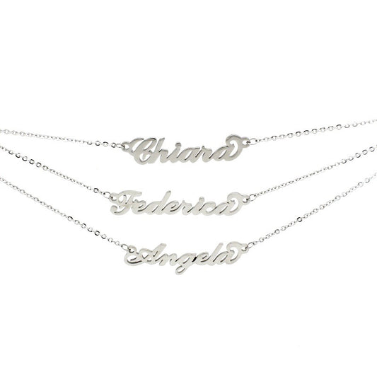 Collana in acciaio con il nome A-G