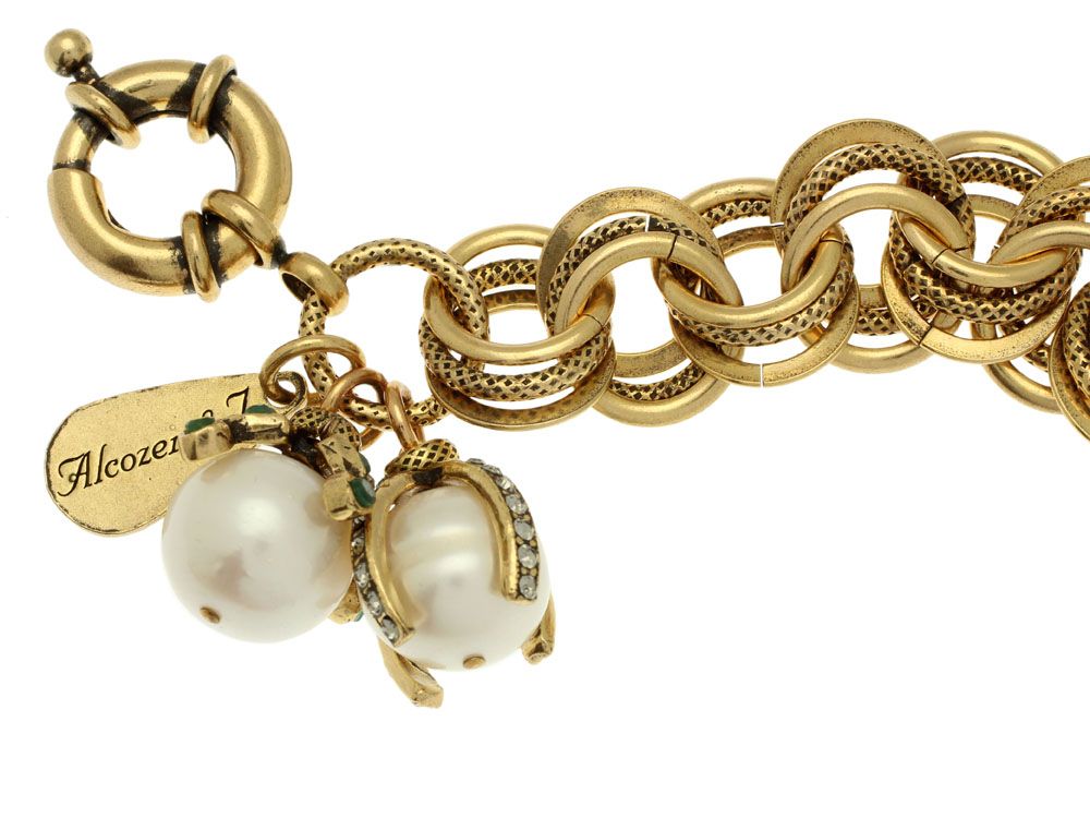 Bracciale Alcozer due perle e strass