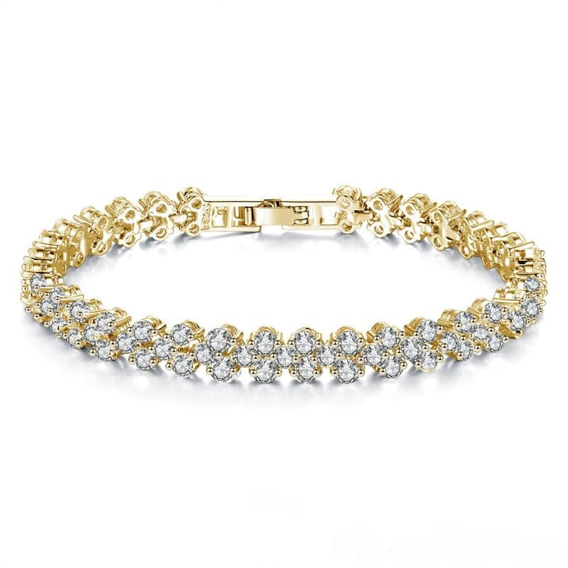 Bracciale tennis cristalli swarovsky oro argento e dintorni