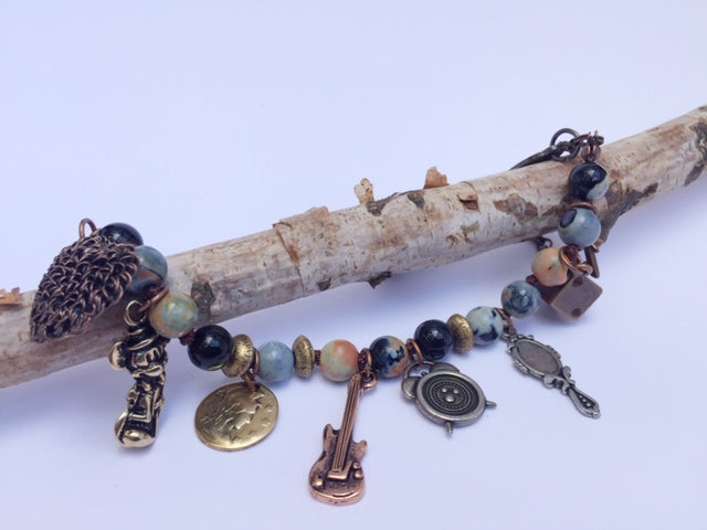 Bracciale pietre dure con charms