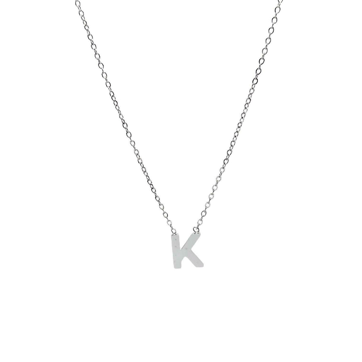 Collana con iniziale del nome in acciaio inossidabile anallergico regolabile