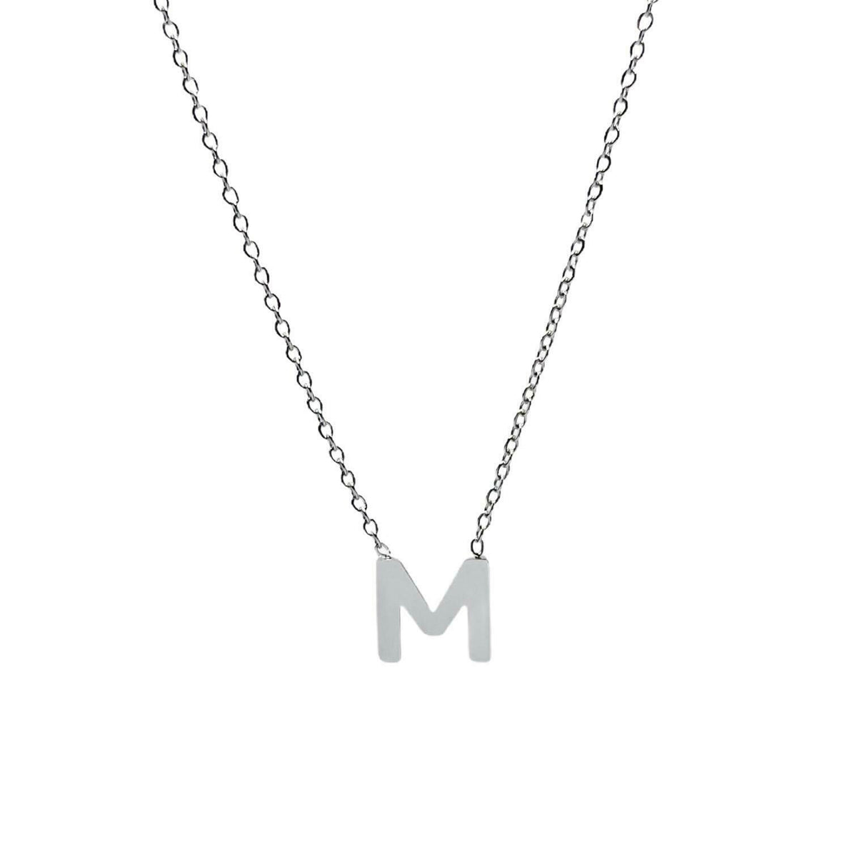 Collana con iniziale del nome in acciaio inossidabile anallergico regolabile