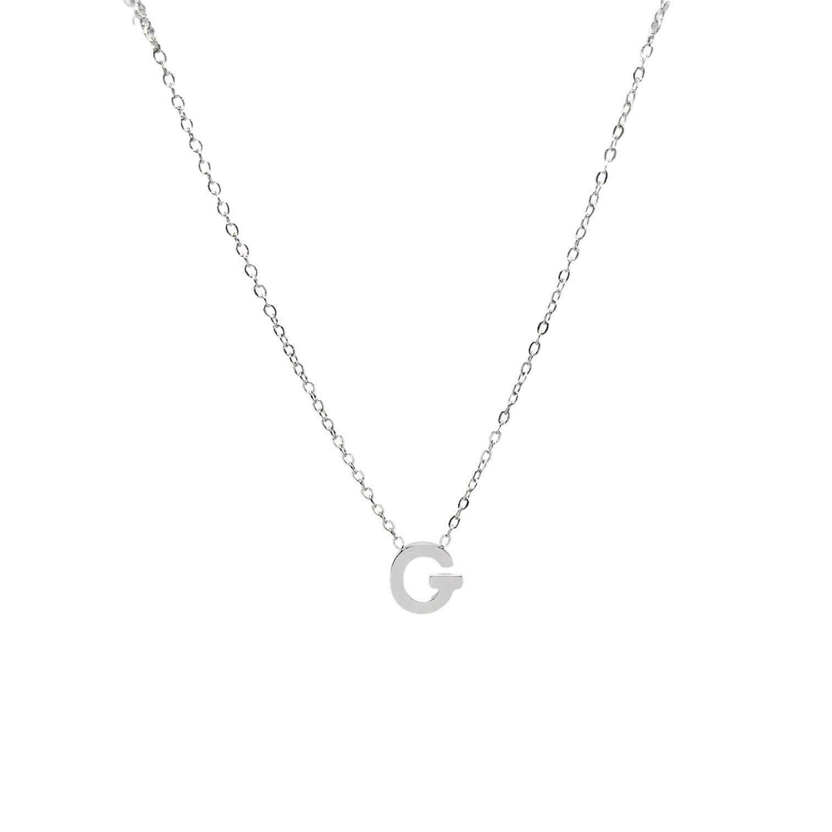Collana con iniziale del nome in acciaio inossidabile anallergico regolabile