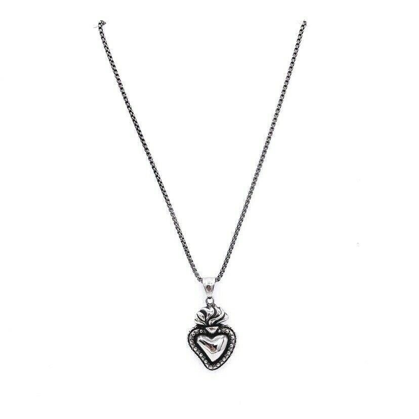Collana Sacro cuore con catena in acciaio uomo donna