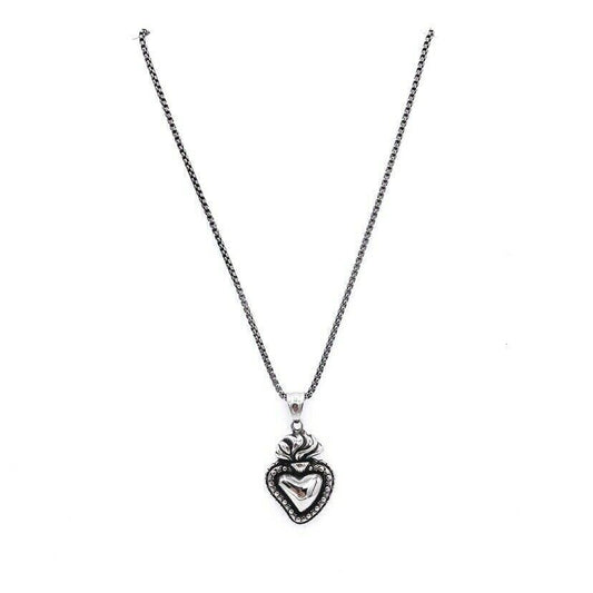Collana Sacro cuore con catena in acciaio uomo donna
