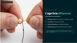 Filo infilaperle con ago colore grigio chiaro in nylon per collane bracciali nailon varie misure