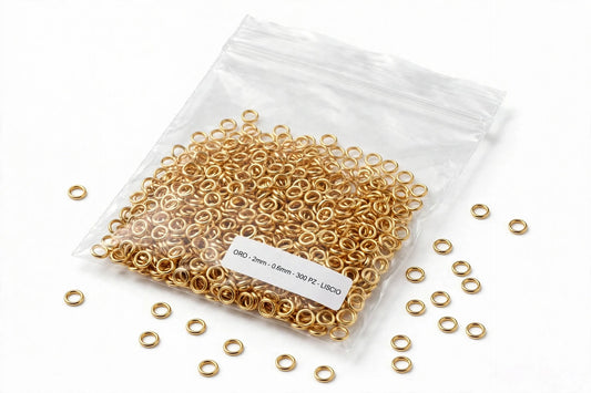 Anellini Occhielli Aperti Acciaio Inox 2mm x 0.6mm - Confezione da 300 Pezzi - Argento E Dintorni