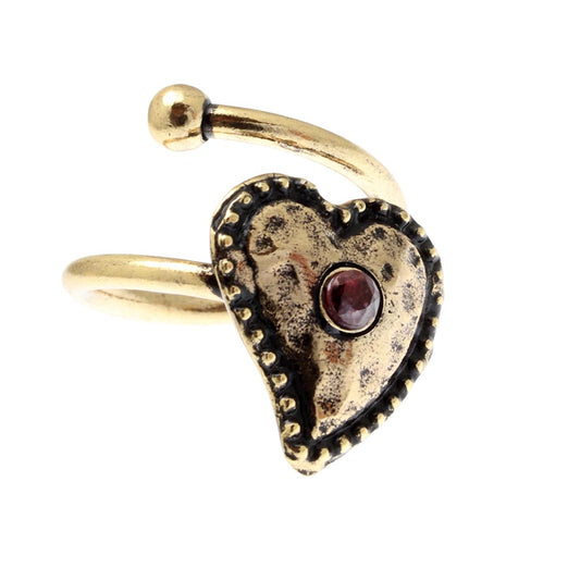 Anello cuore Alcozer con granato