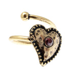 Anello cuore Alcozer con granato