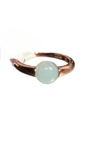 Anello in argento 925 placcato oro rosa 18 K con pietra colorata