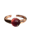 Anello in argento 925 placcato oro rosa 18 K con pietra colorata