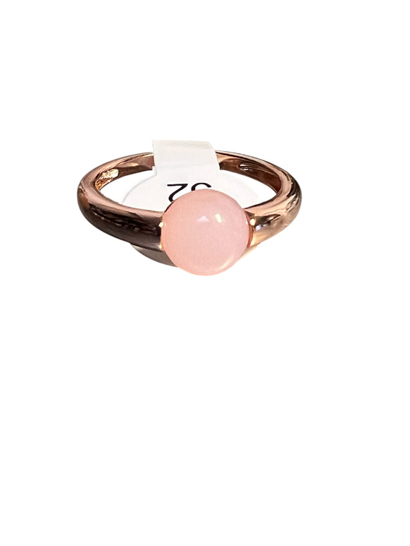 Anello in argento 925 placcato oro rosa 18 K con pietra colorata