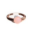 Anello in argento 925 placcato oro rosa 18 K con pietra colorata