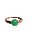 Anello in argento 925 placcato oro rosa 18 K con pietra colorata