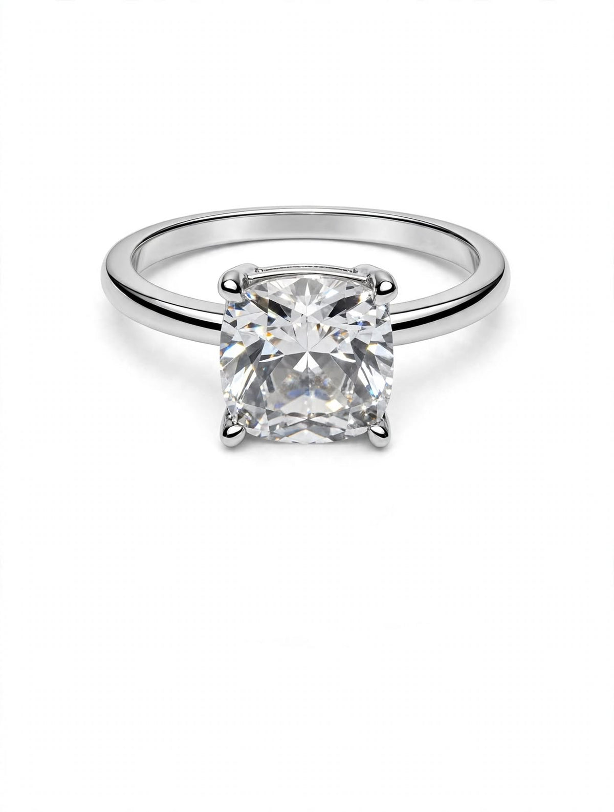 Anello solitario in argento 925‰ 4 punti