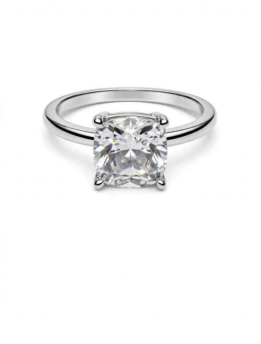 Anello solitario in argento 925‰ 4 punti