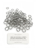 Anellini Occhielli Aperti Acciaio Inox 5mm x 1mm - Confezione 102 Pezzi - Argento E Dintorni