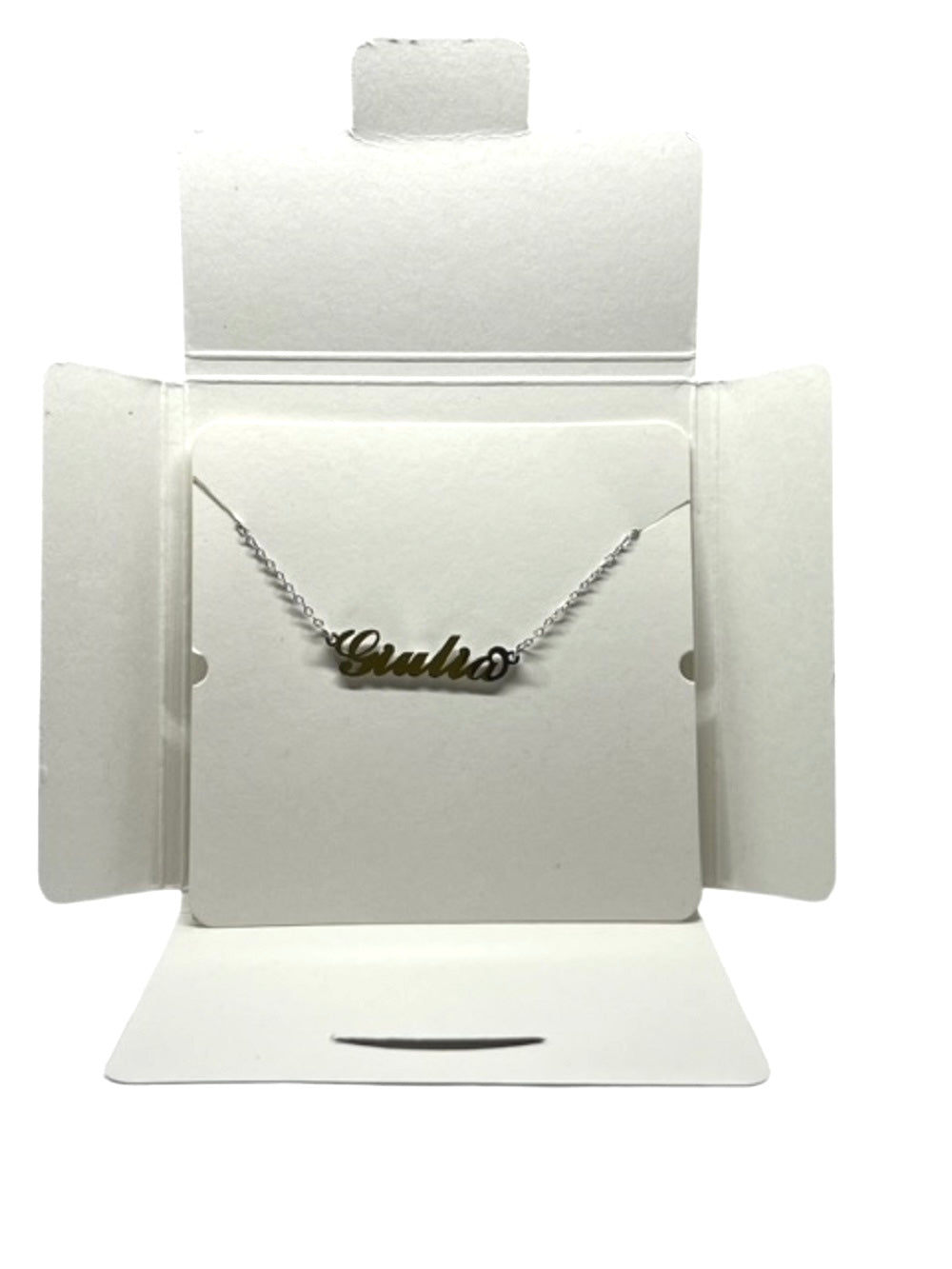 Collana Con Ciondolo Cubo In Argento Placcato E Zirconi, Catena 45 Cm, Jewelryboxes - Foto 3